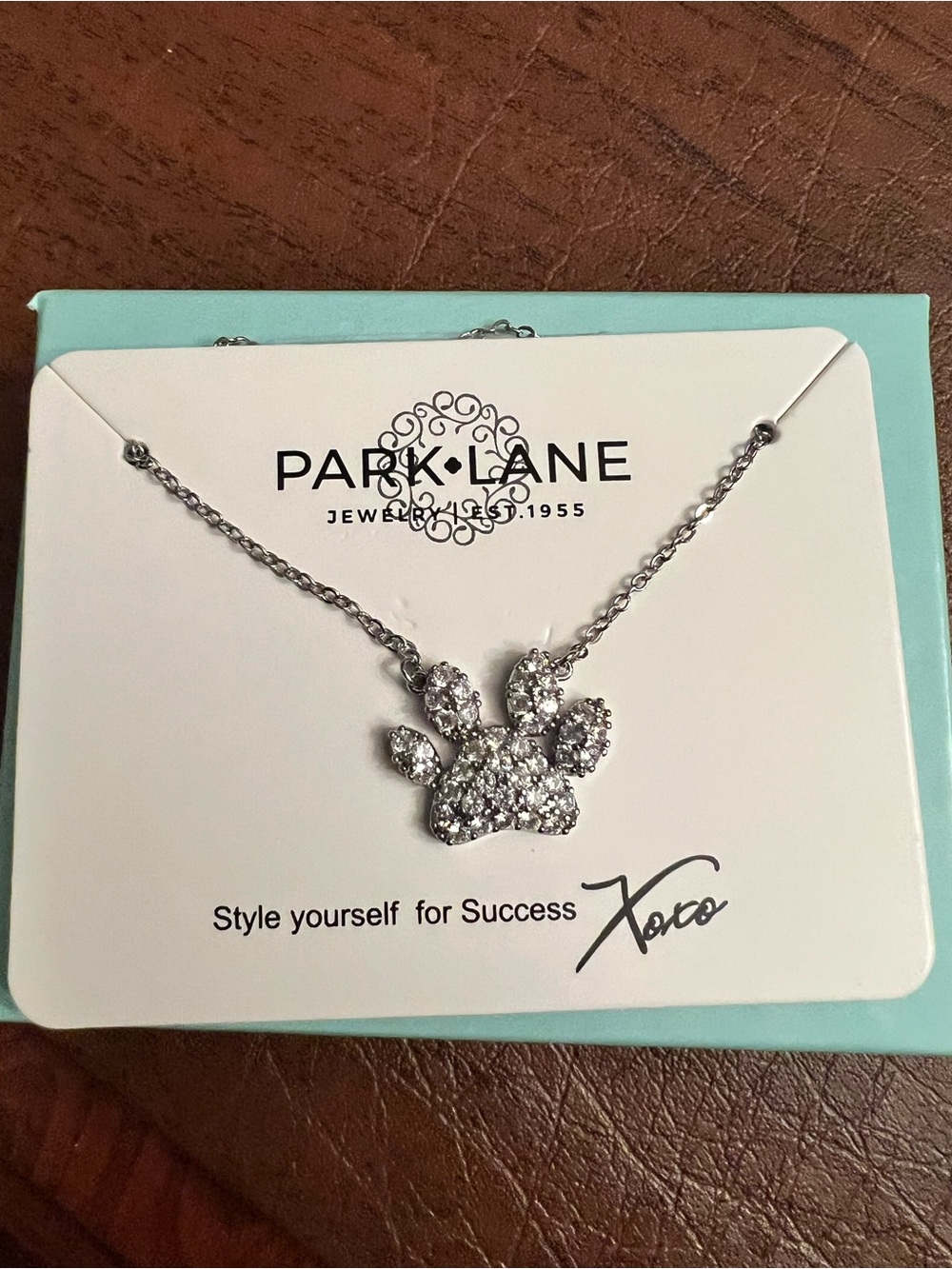 Park Lane PAWFECT Silver Pave Crystal Paw Pendant Necklace, 16”+3”, NWT